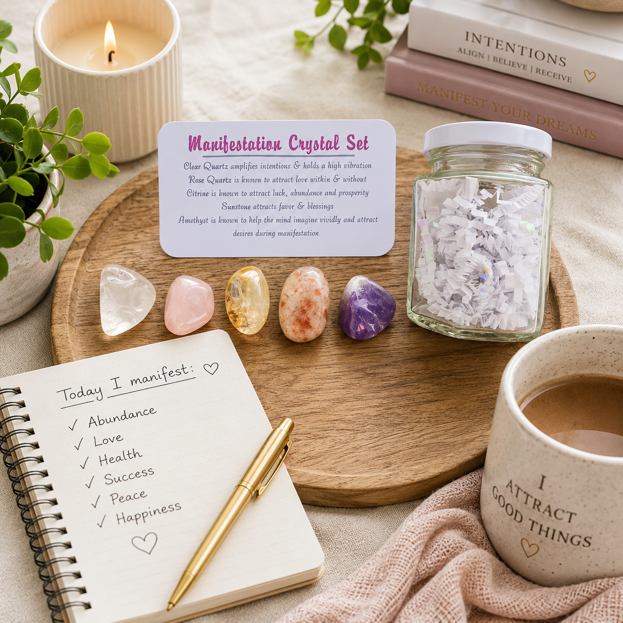 Manifestation Crystal Set in Jar