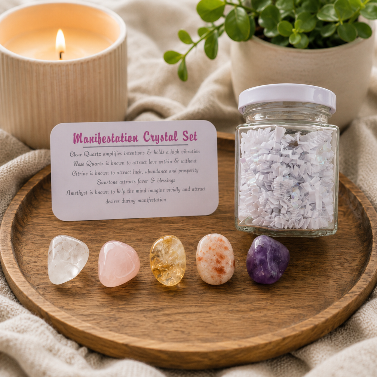 Manifestation Crystal Set in Jar
