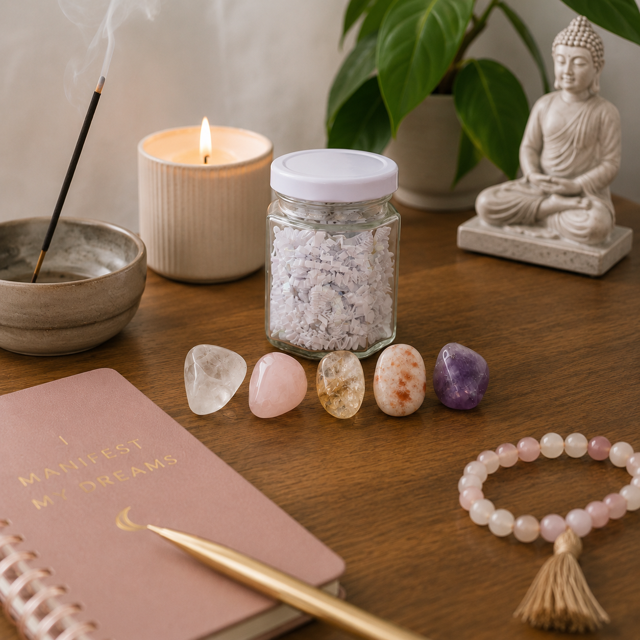 Manifestation Crystal Set in Jar