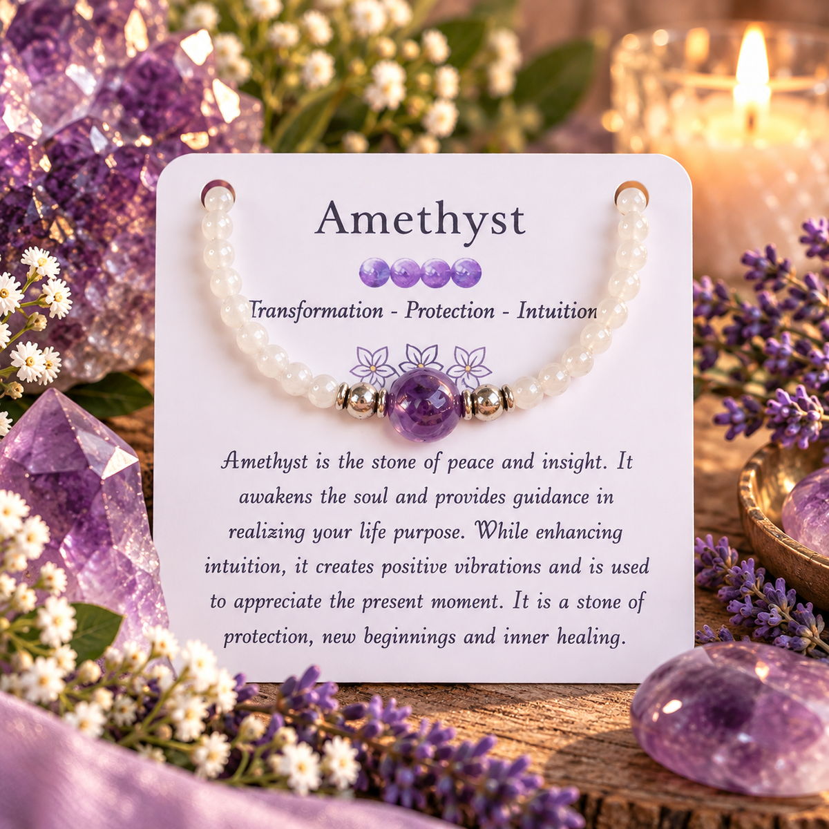 Amethyst Bracelet- For Intuition & Protection
