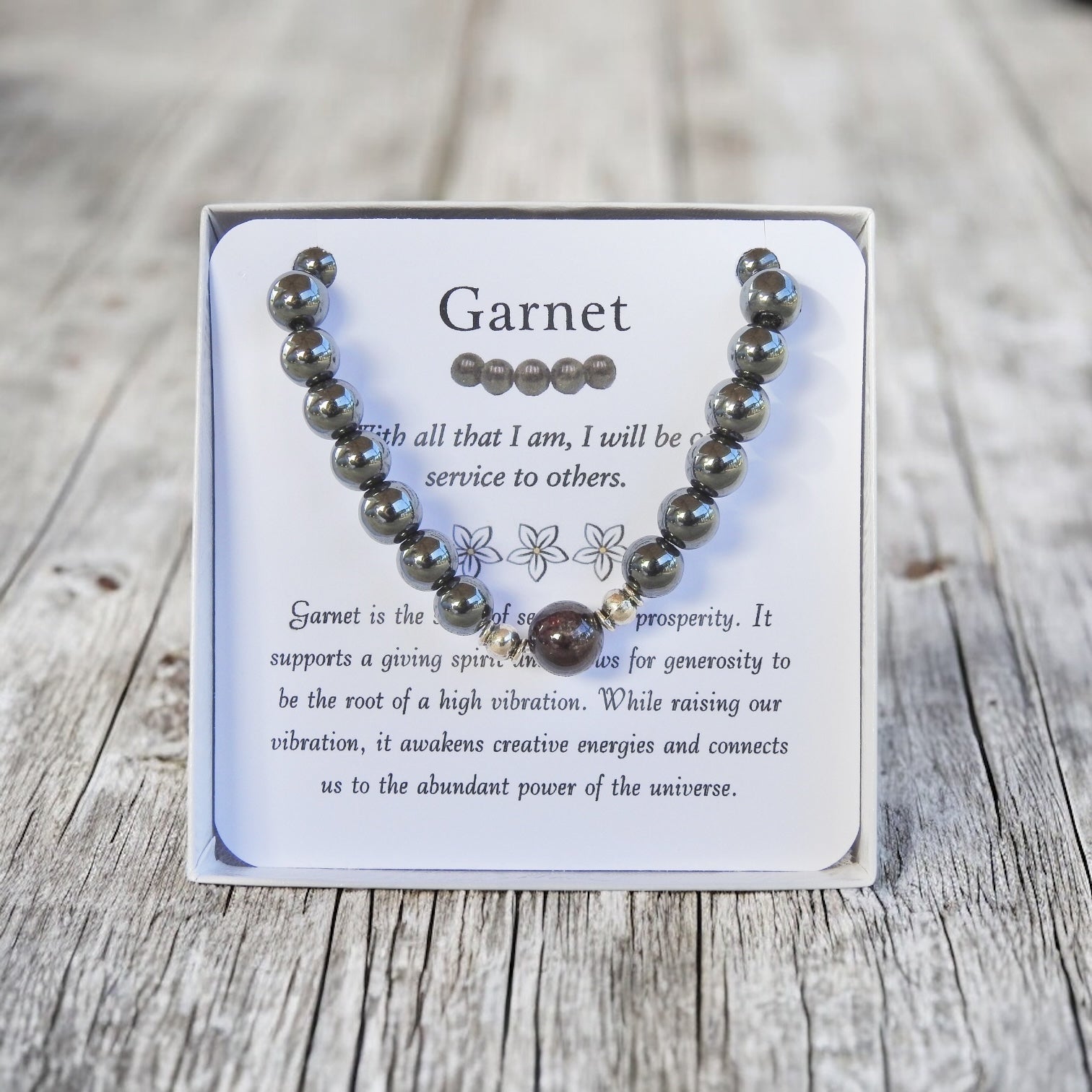 Garnet Men's Bracelet- For Service & Prosperity - Mindful Intentions