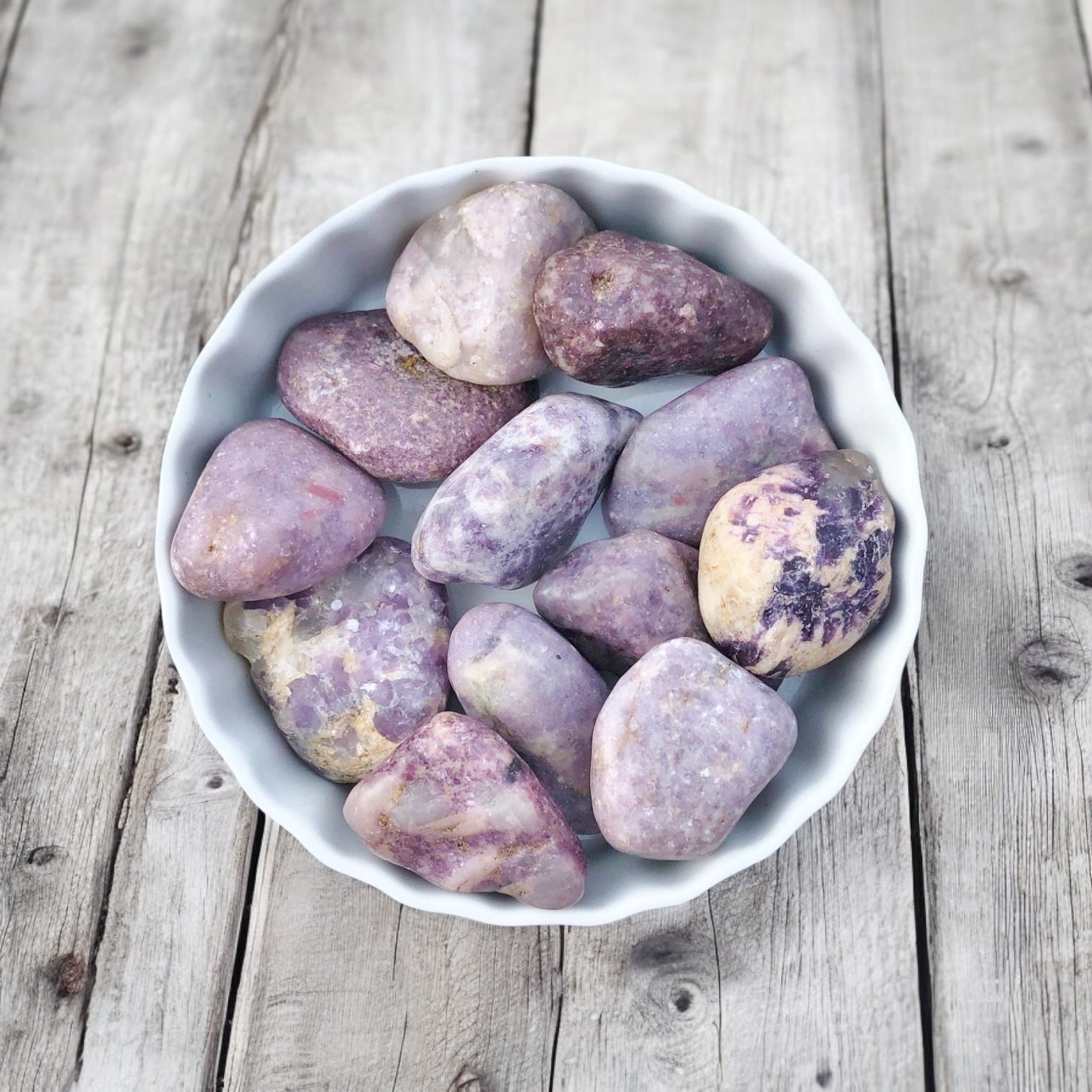 Large Lepidolite Stones with Card- Relieves Anxiety, Worry and Stress