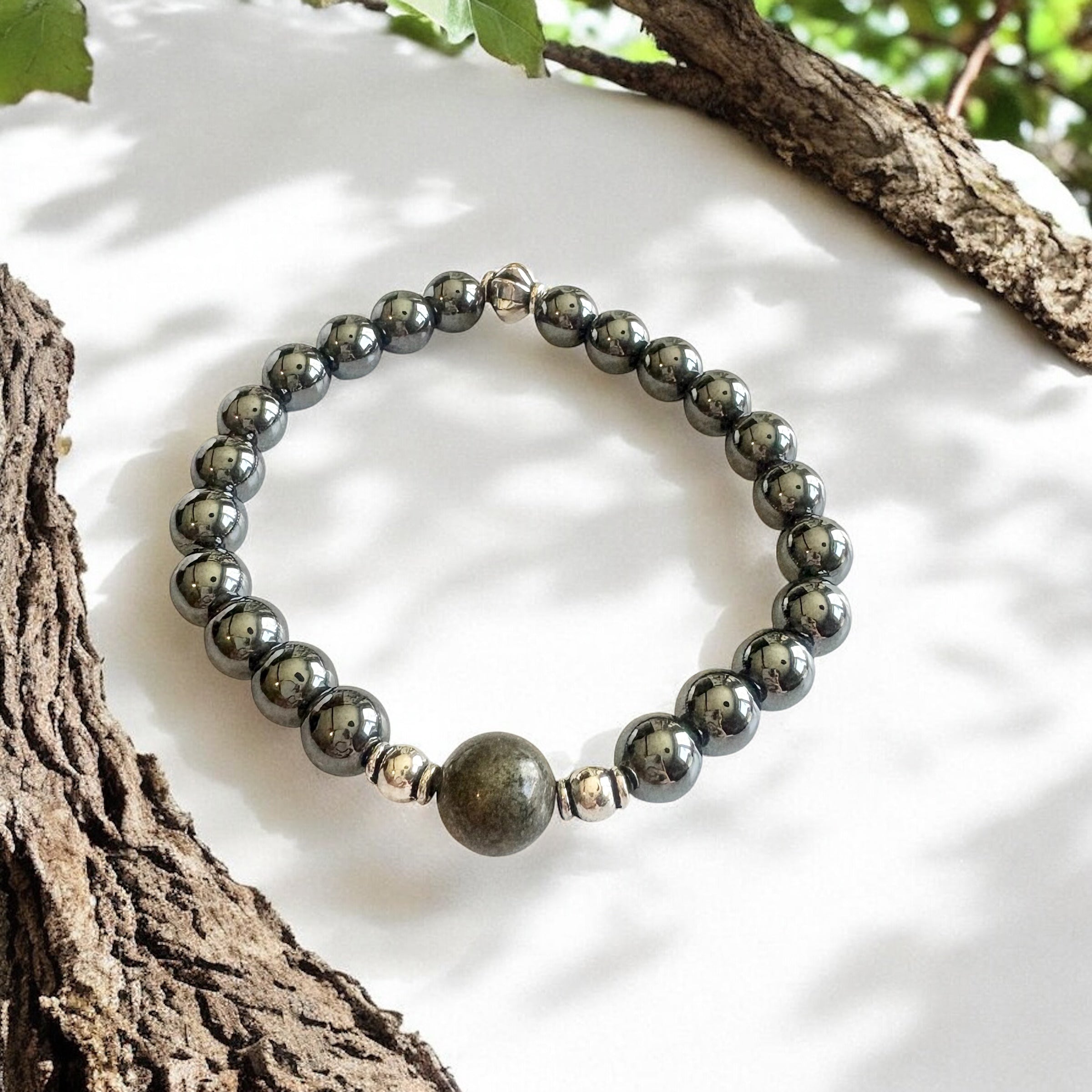 Pyrite Men's Bracelet- For Abundance, Prosperity, & Achieving Goals