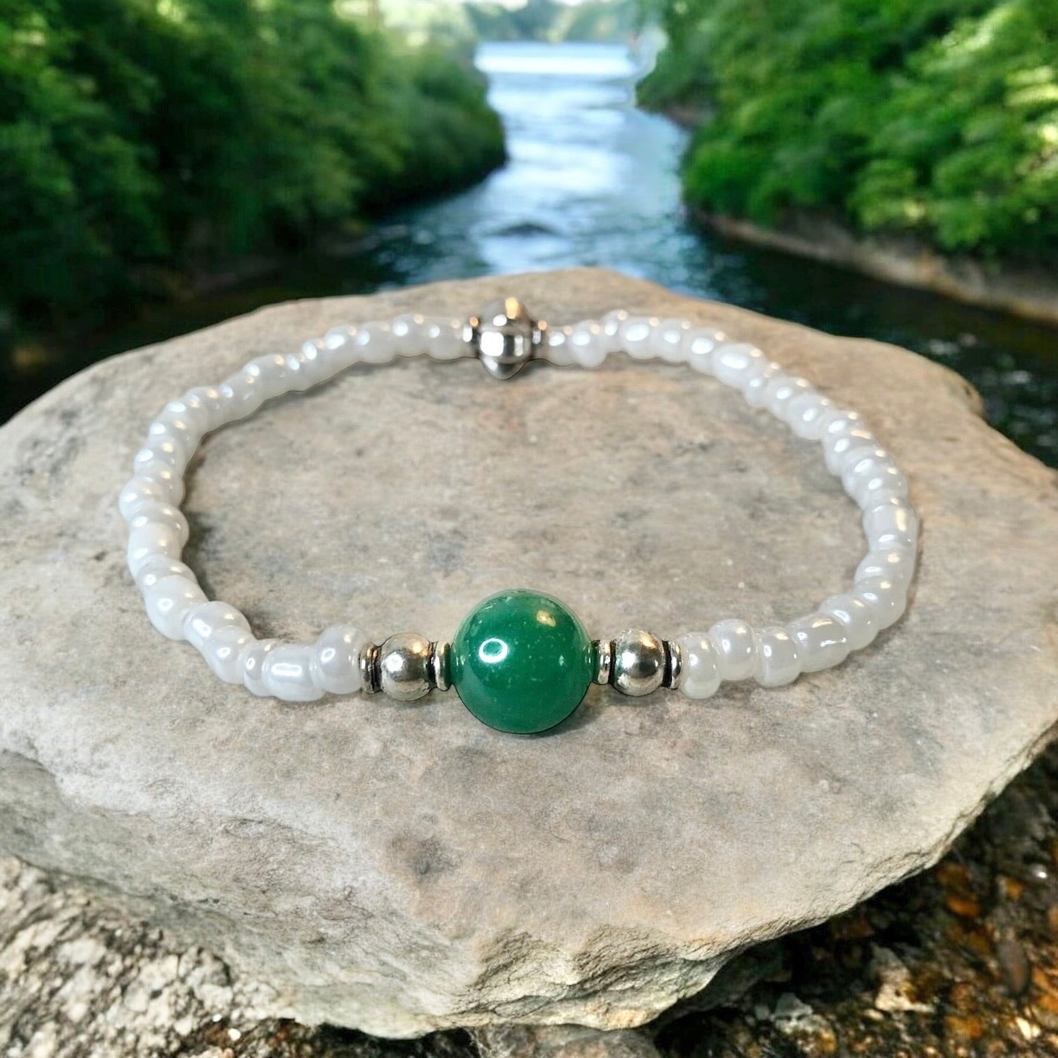 Green Jade Bracelet- For Luck and Harmony
