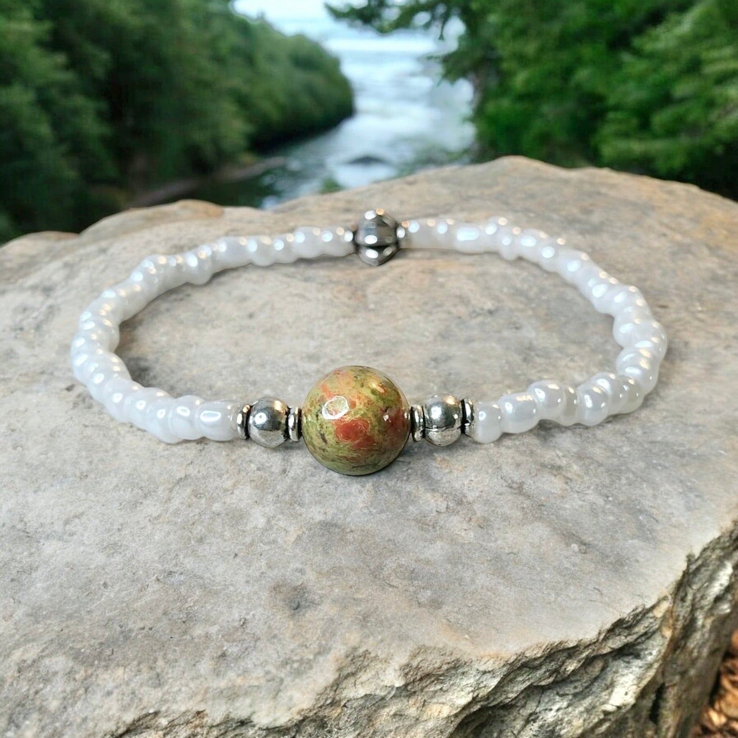 Unakite Bracelet- For Past Lives & Pasta Trauma Healing