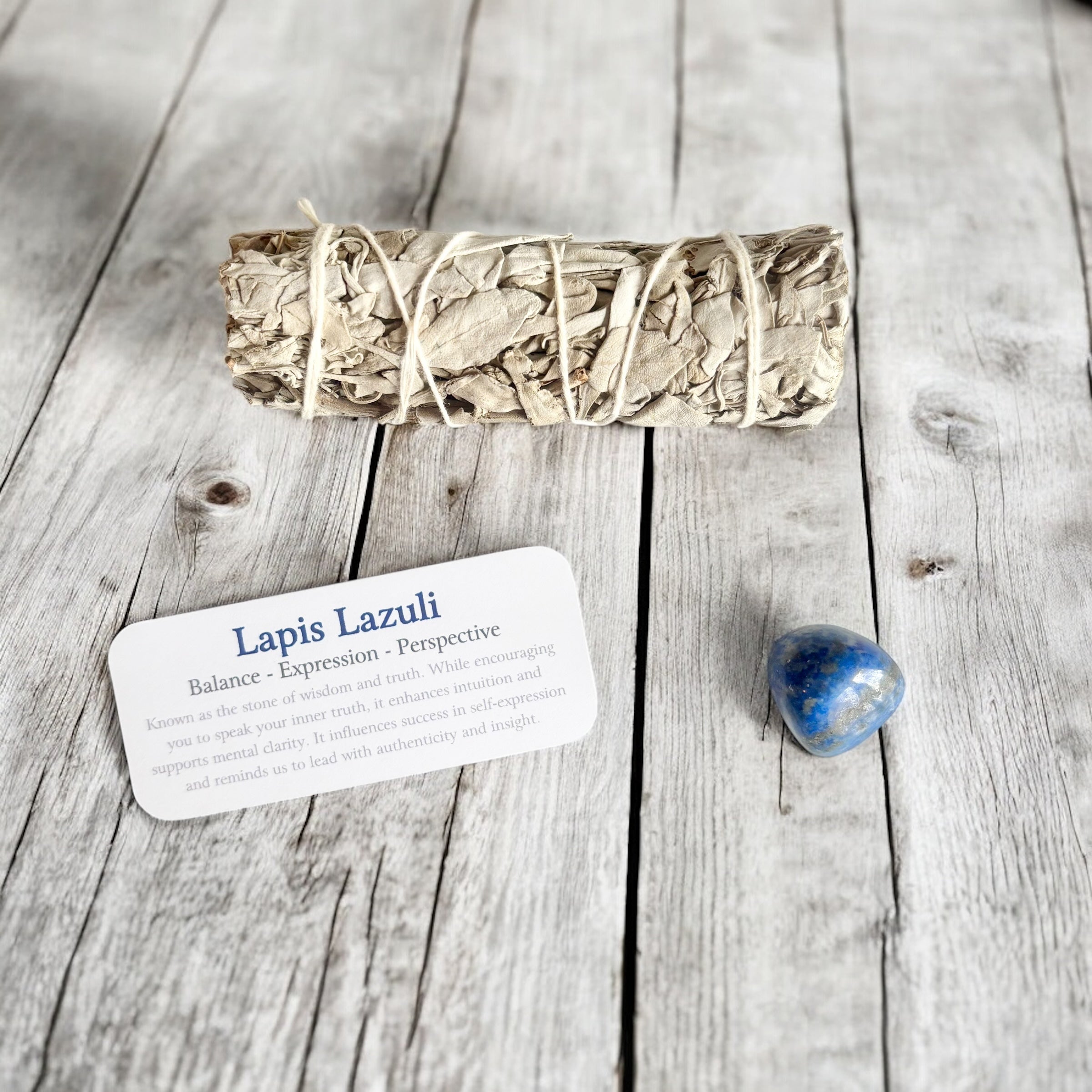 Lapis Lazuli Tumbled Stones with Card- Stone of Fairness & Balanced Perspective