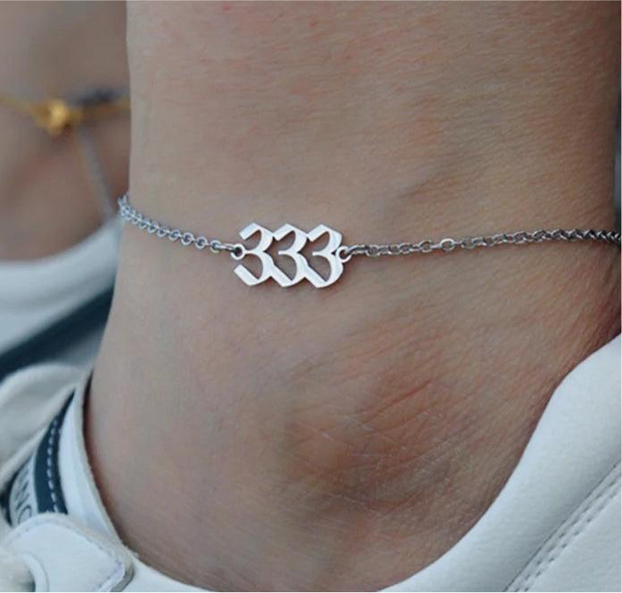 333 Angel Number Anklet- For Divine Timing & Connection - Mindful Intentions