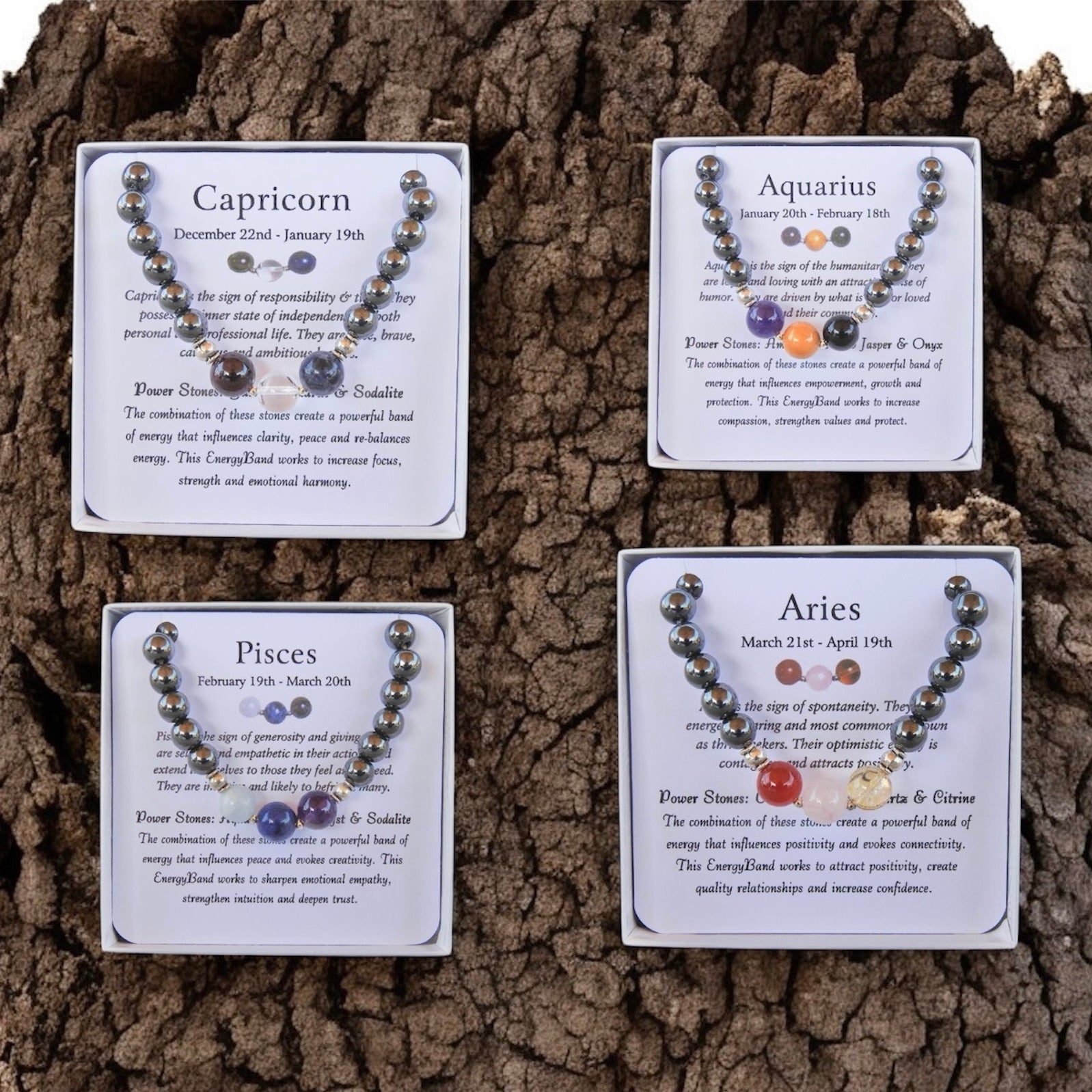 Sun, Moon, & Rising Zodiac Sign Men's Bracelet Set