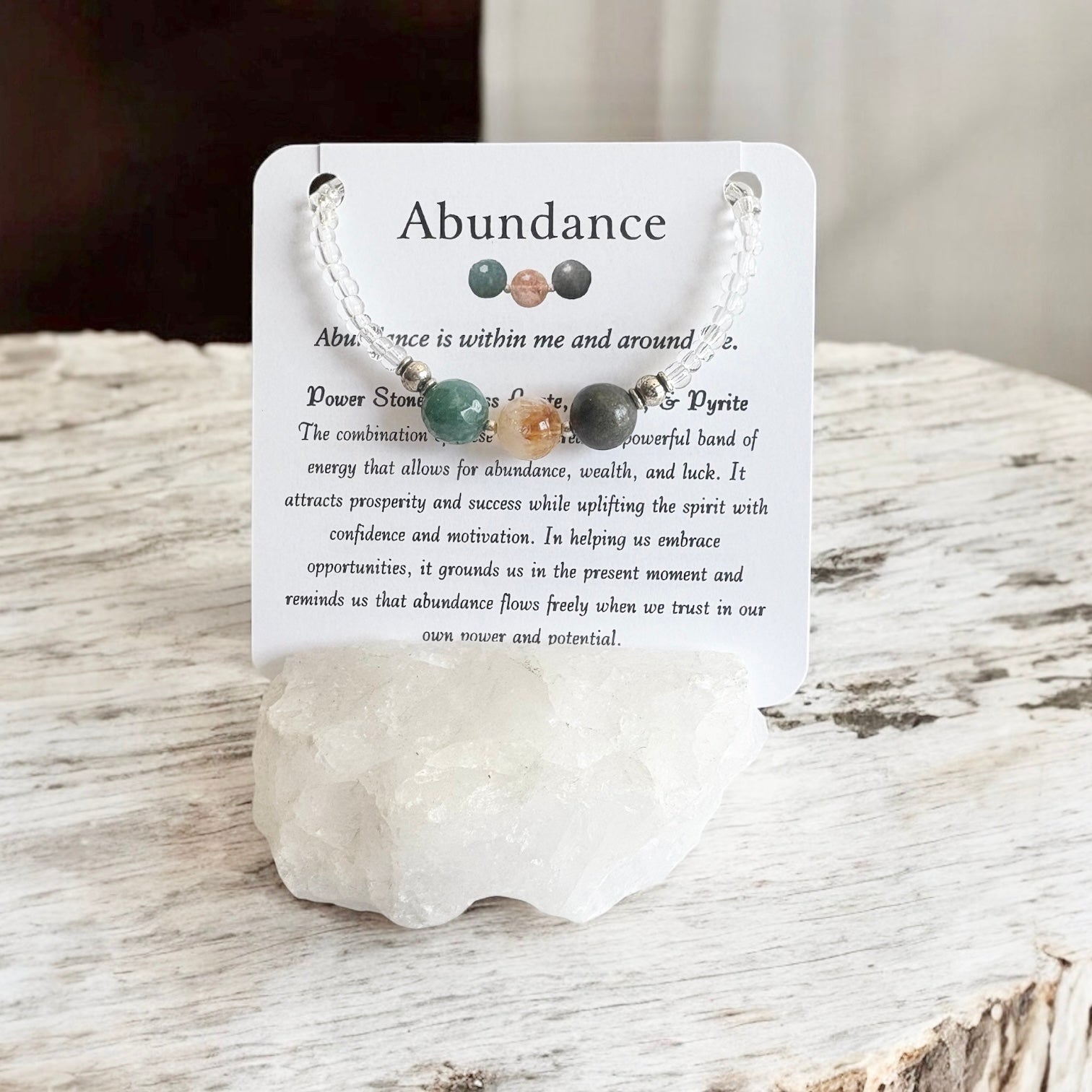 Abundance Crystal Bundle — Anklet, Bracelet & Prosperity Crystal Jar Set
