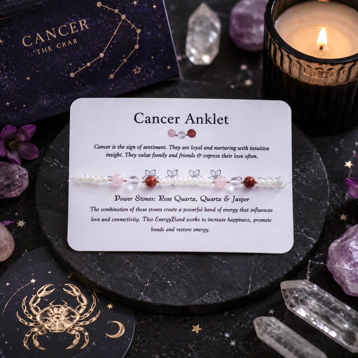 Cancer Zodiac Anklet- Beaded Anklet