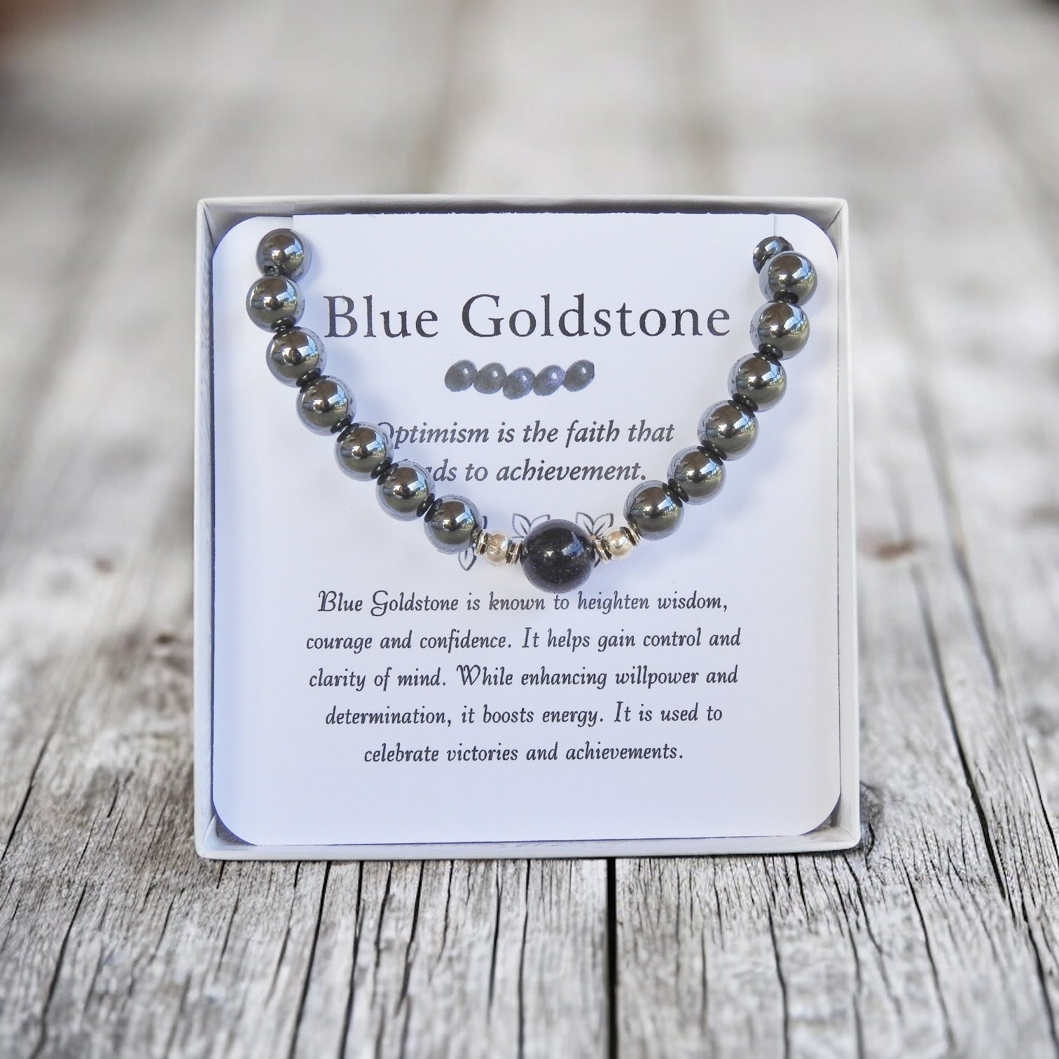 Blue Goldstone Bracelet- For Ambition, Accomplishing Goals, & Achievements