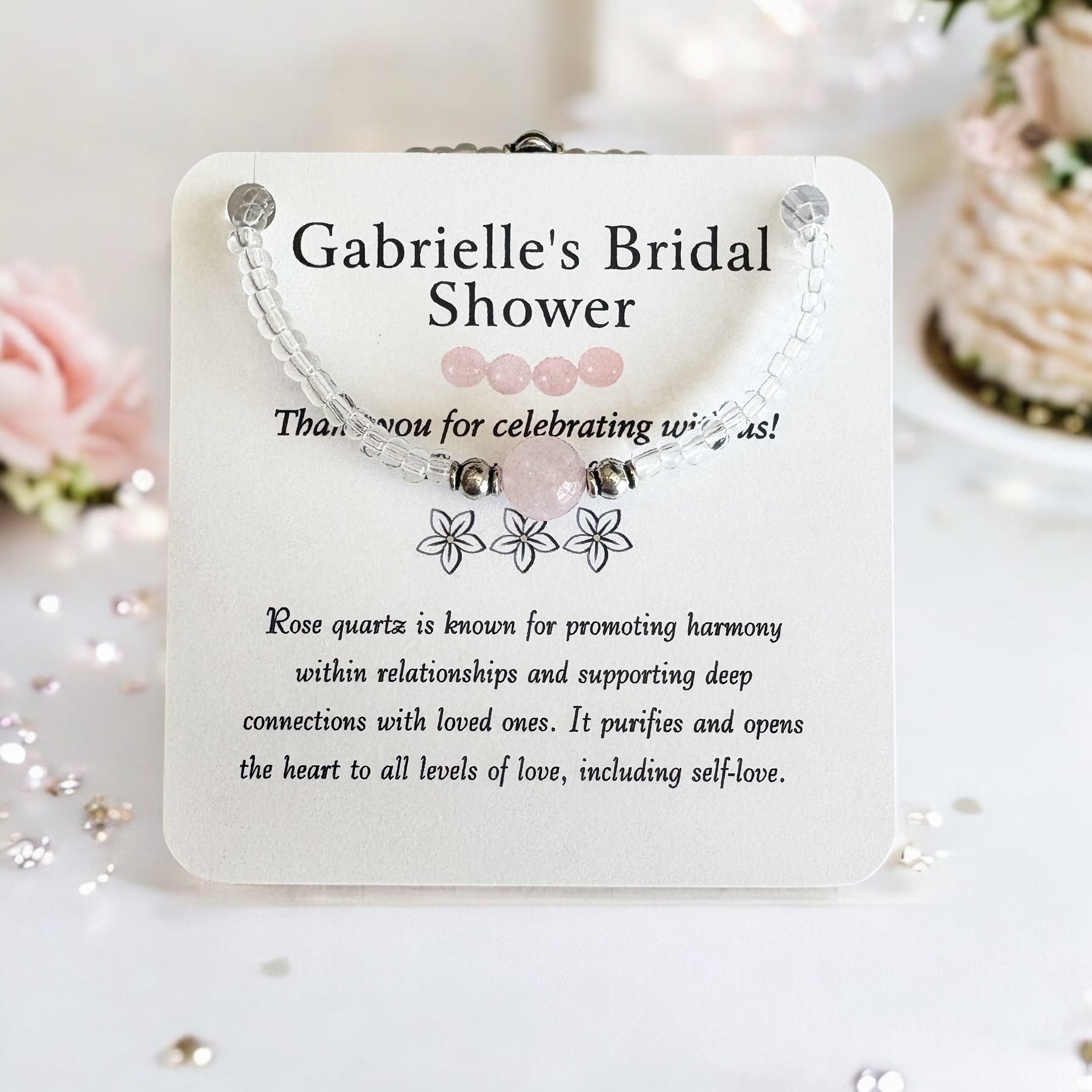 Bridal Shower Bracelet Favor- Personalized Gift