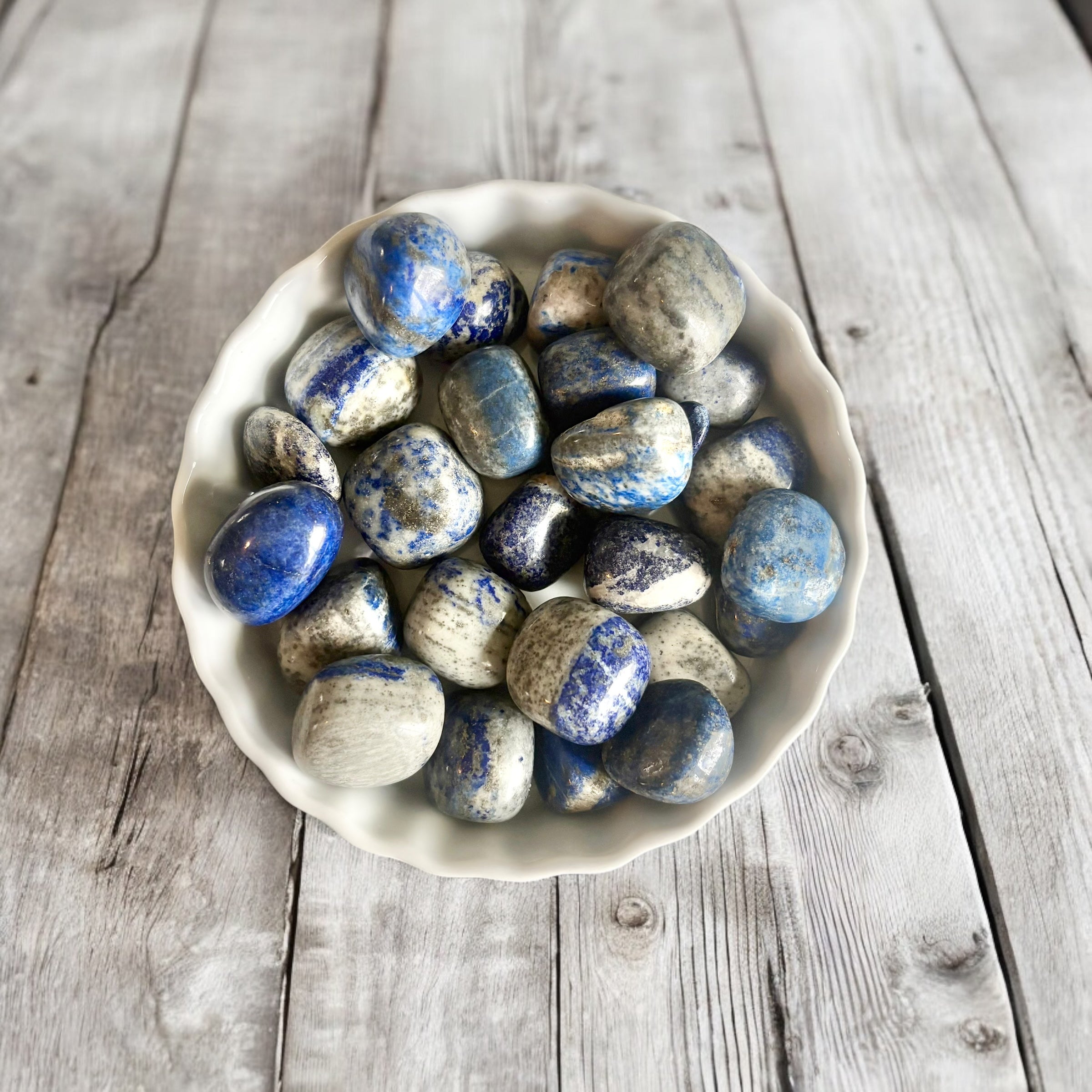 Lapis Lazuli Tumbled Stones with Card- Stone of Fairness & Balanced Perspective