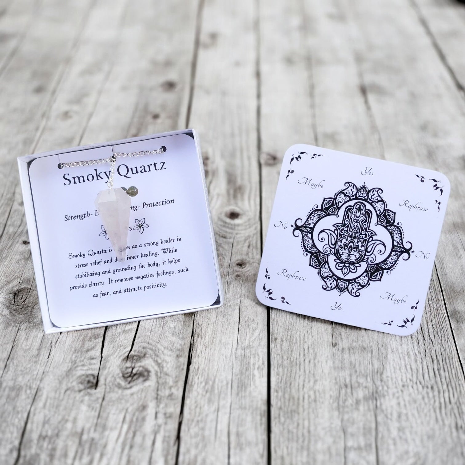 Smoky Quartz Pendulum with Pendulum Board & Instructions