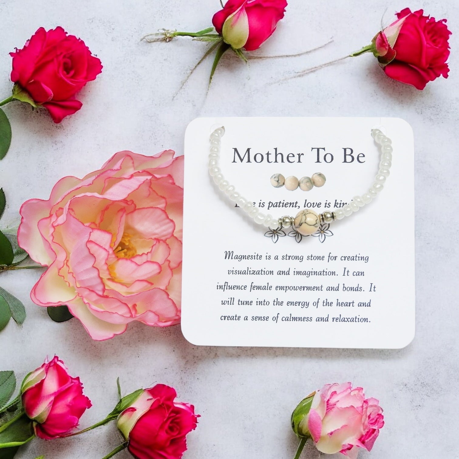 Mother to Be Bracelet- Magnesite Bracelet