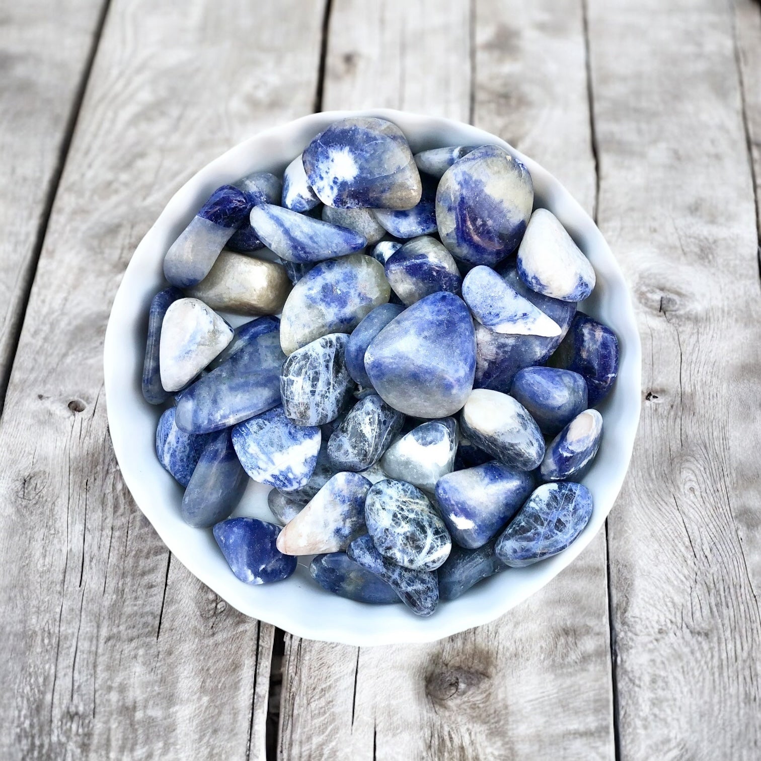 Sodalite Tumbled Stones with Card- Stone of Tranquility and Peace