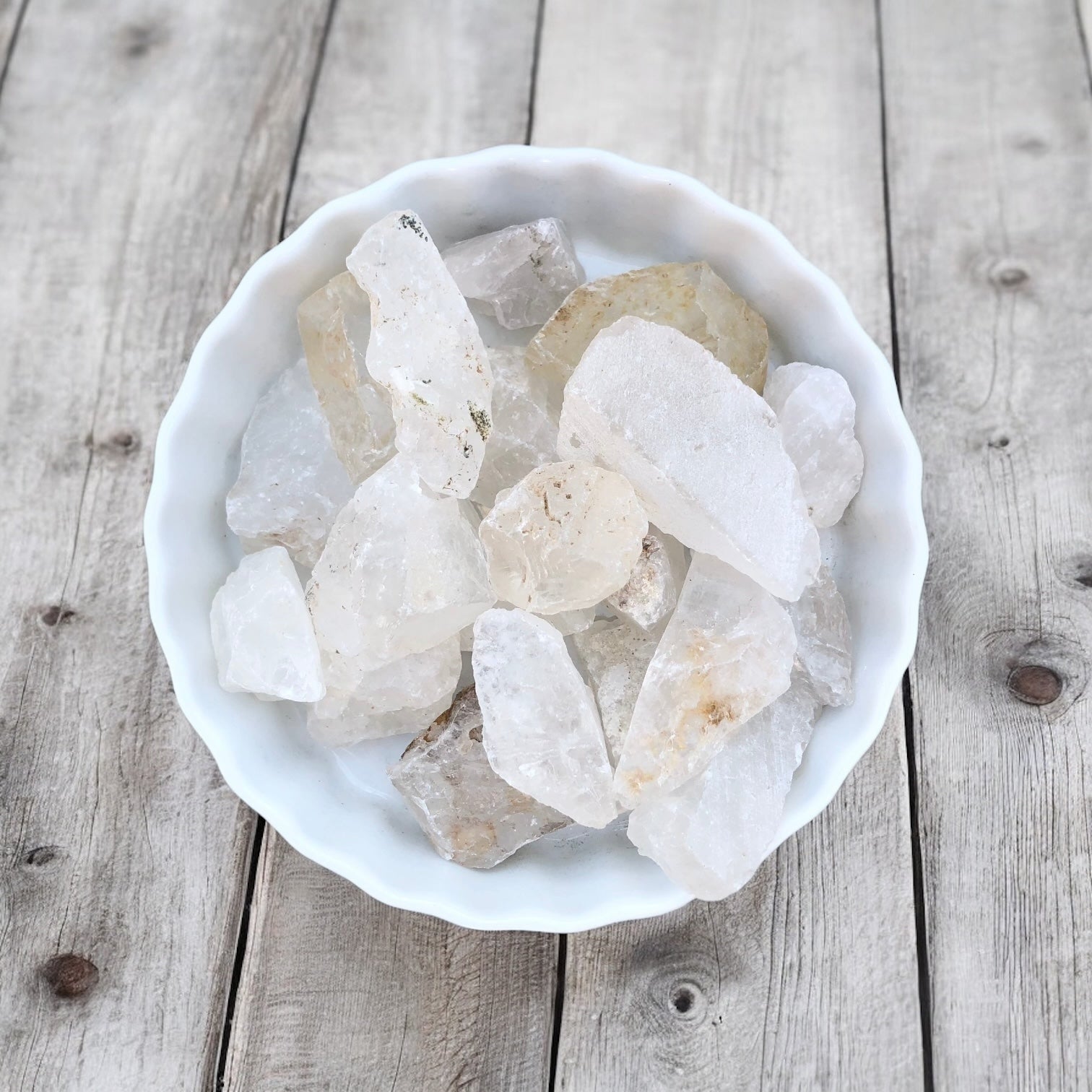 Clear Quartz Raw Stones with Card- Stone of Activation, Healing & Positive Energy