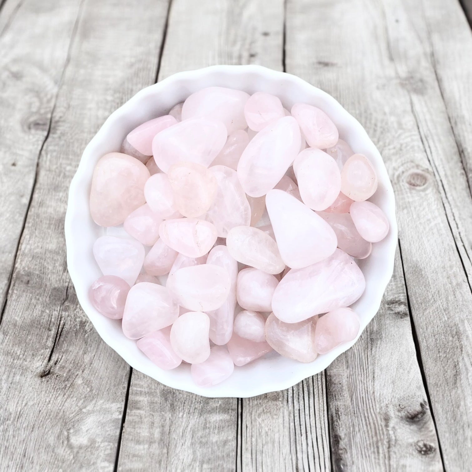 Rose Quartz Tumbled Stones with Card- Stone of Love, Inner Healing and Self Love