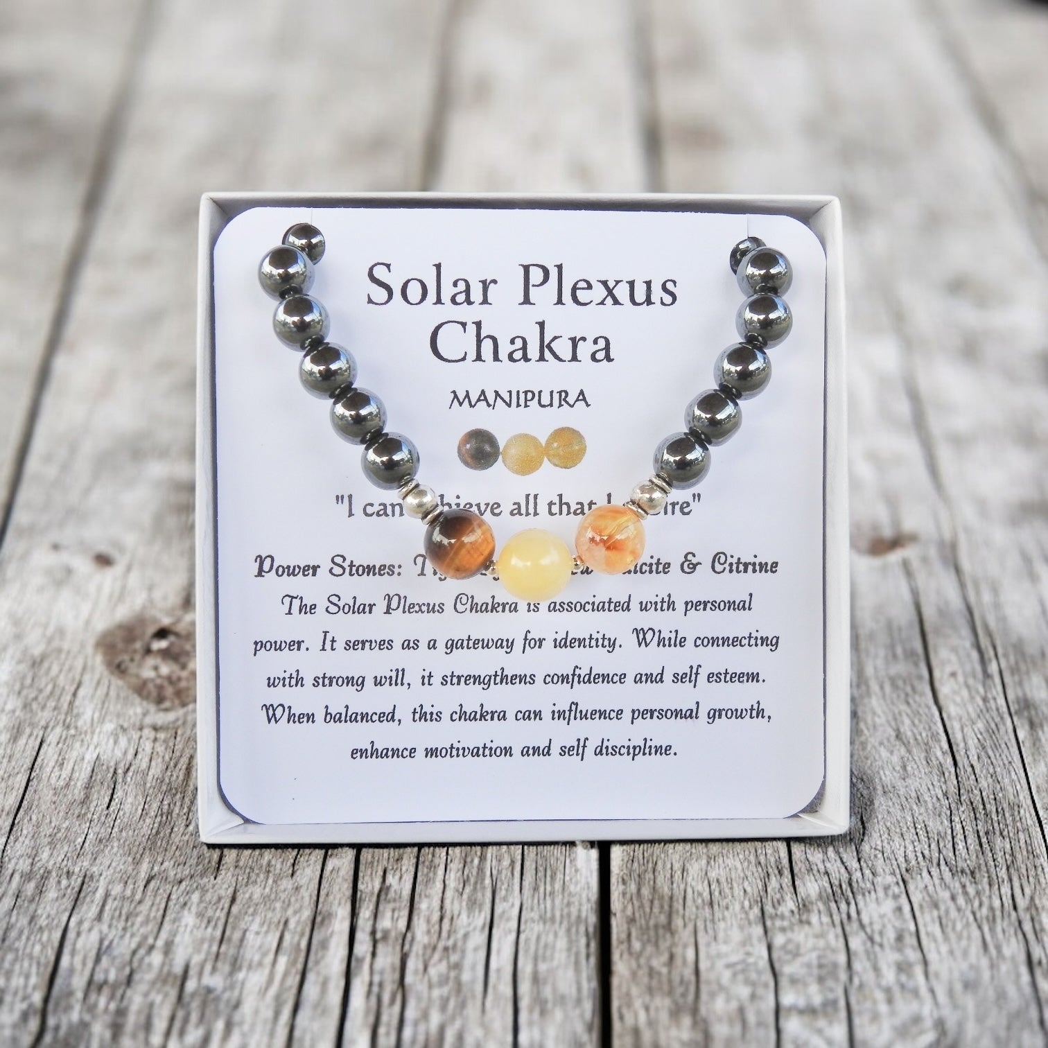 Men's Solar Plexus Chakra Bracelet- For Reducing Fear & Growing Self Esteem - Mindful Intentions