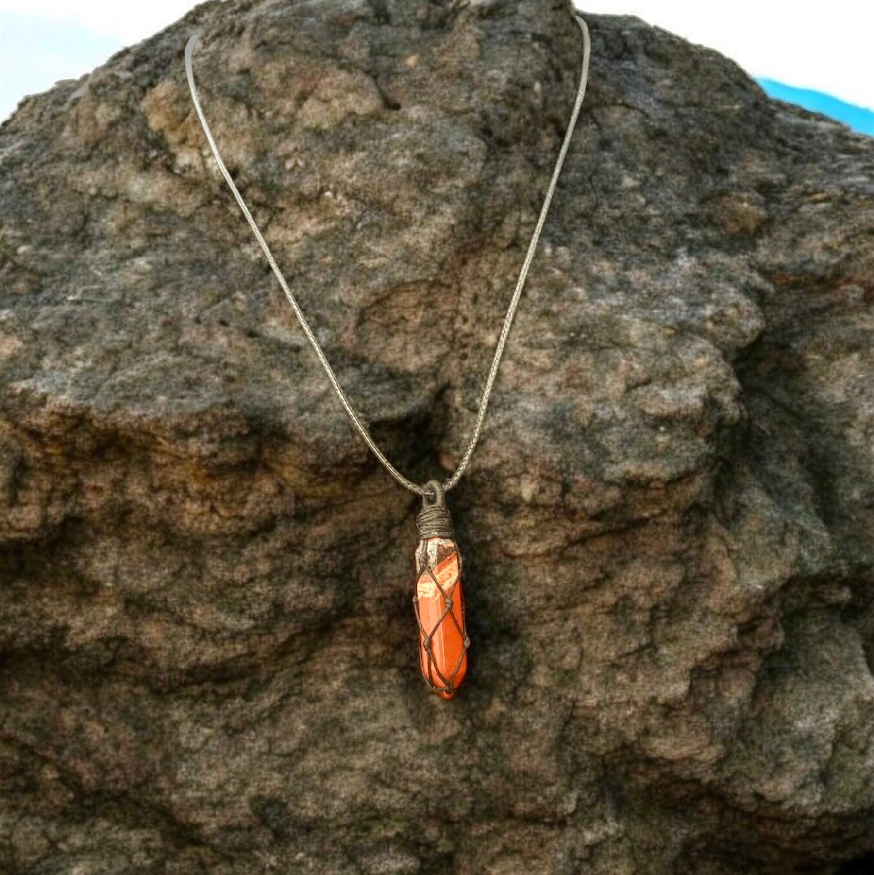 Red Jasper Men's Gemstone Necklace