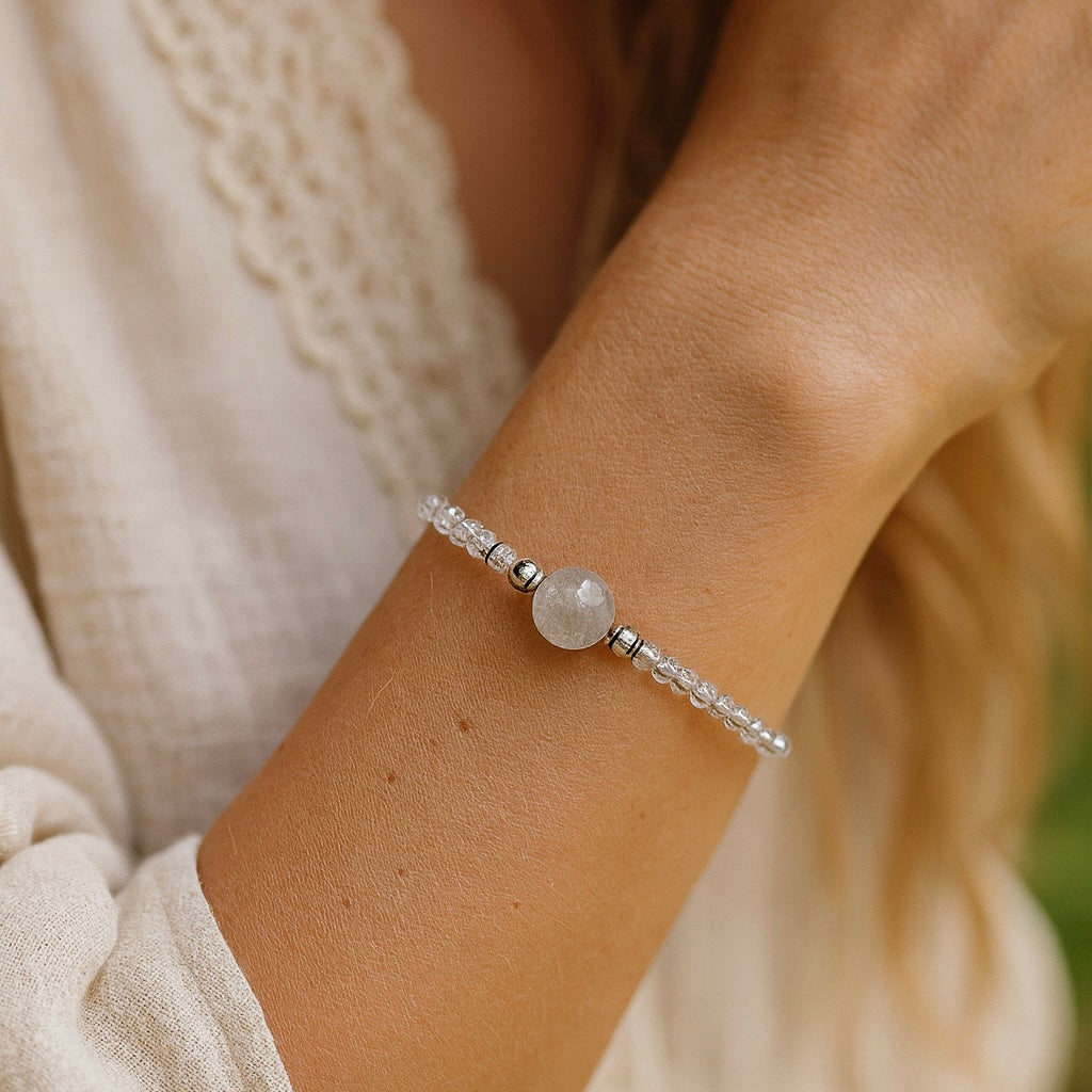 Grey Quartz Bracelet- For Hope & Healing