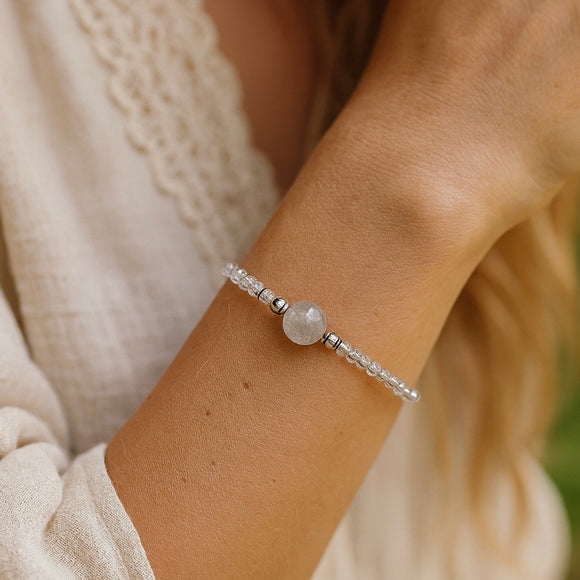 Grey Quartz Bracelet- For Hope & Healing