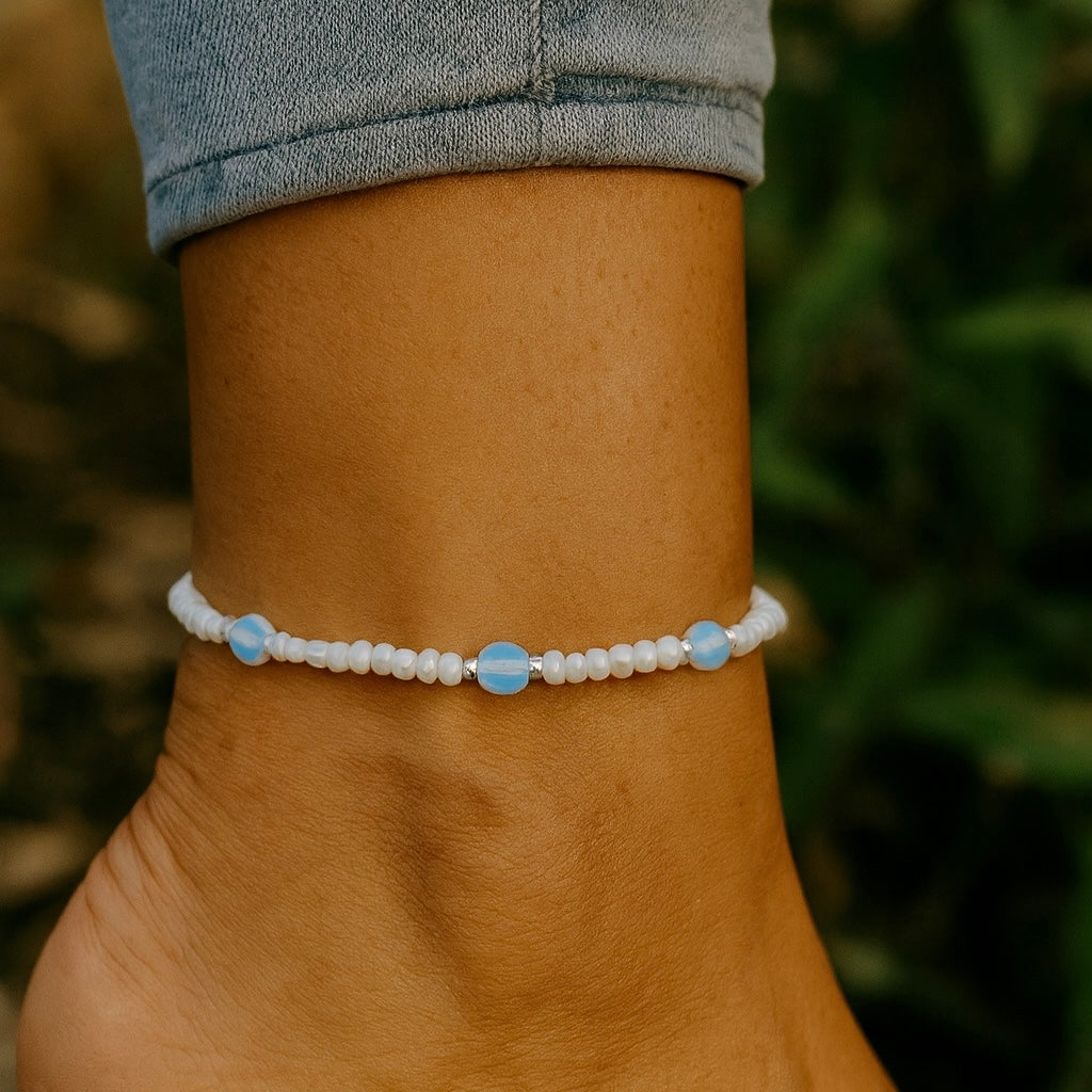 Moon Child Anklet- Opalite Anklet