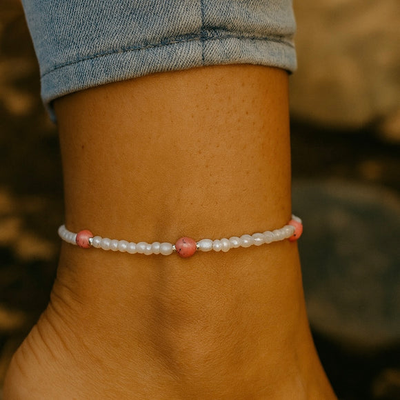 Empowered Anklet - Magnesite Beaded Anklet