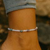 Wanderlust Anklet - Purple Sea Jasper Beaded Anklet