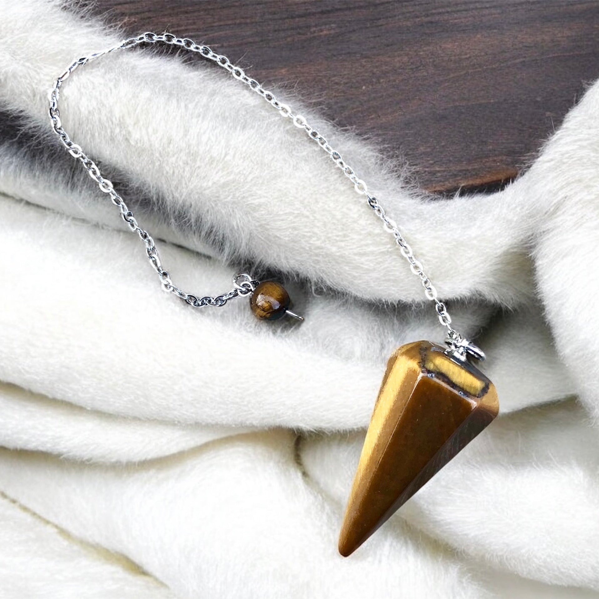 Tiger Eye Pendulum with Pendulum Board & Instructions - Mindful Intentions