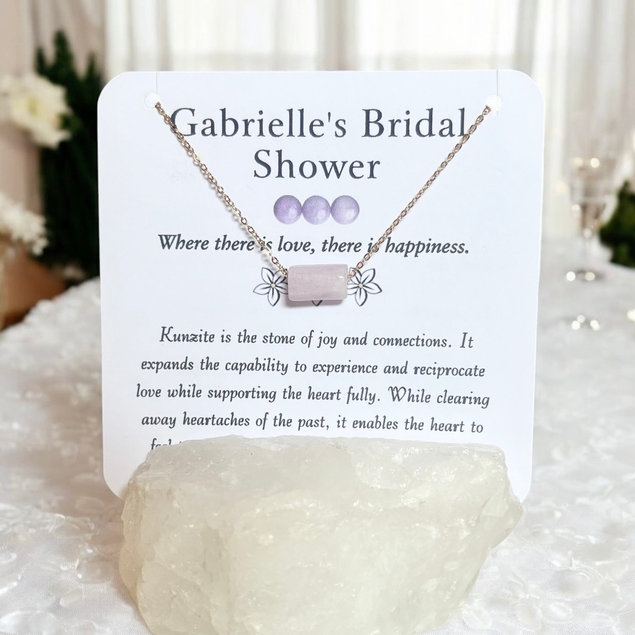 Bridal Shower Necklace Favor- Personalized Necklace