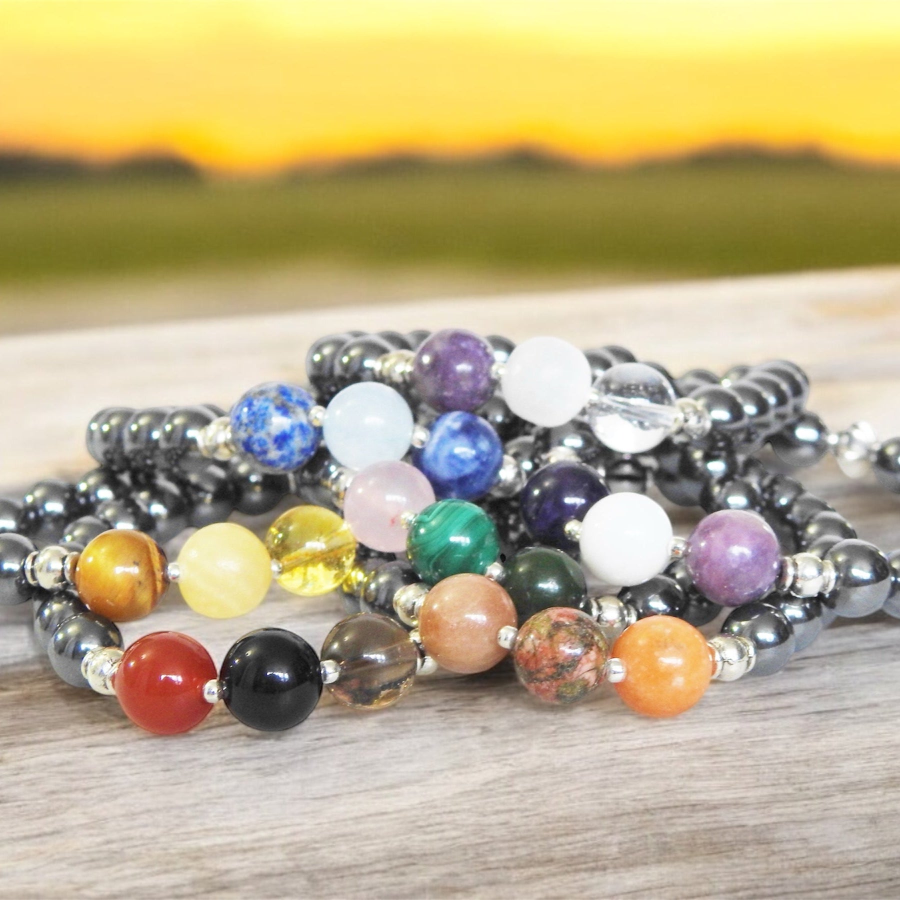 Men's Chakra Bracelet 7PC Set