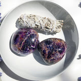 Chevron Amethyst Palm Stone- Stone of Psychic Energy, Protection & Intuition