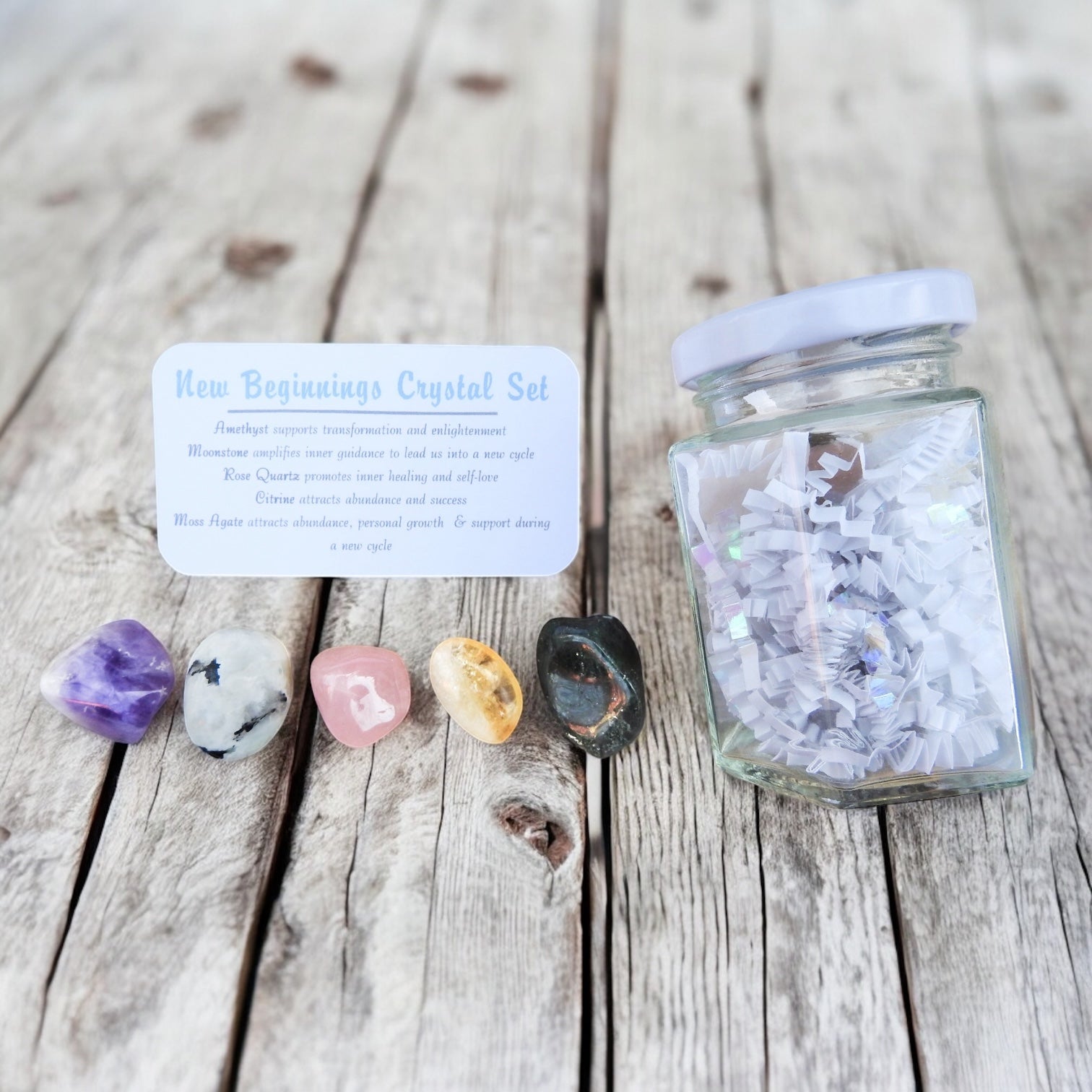New Beginnings Crystal Set in Jar