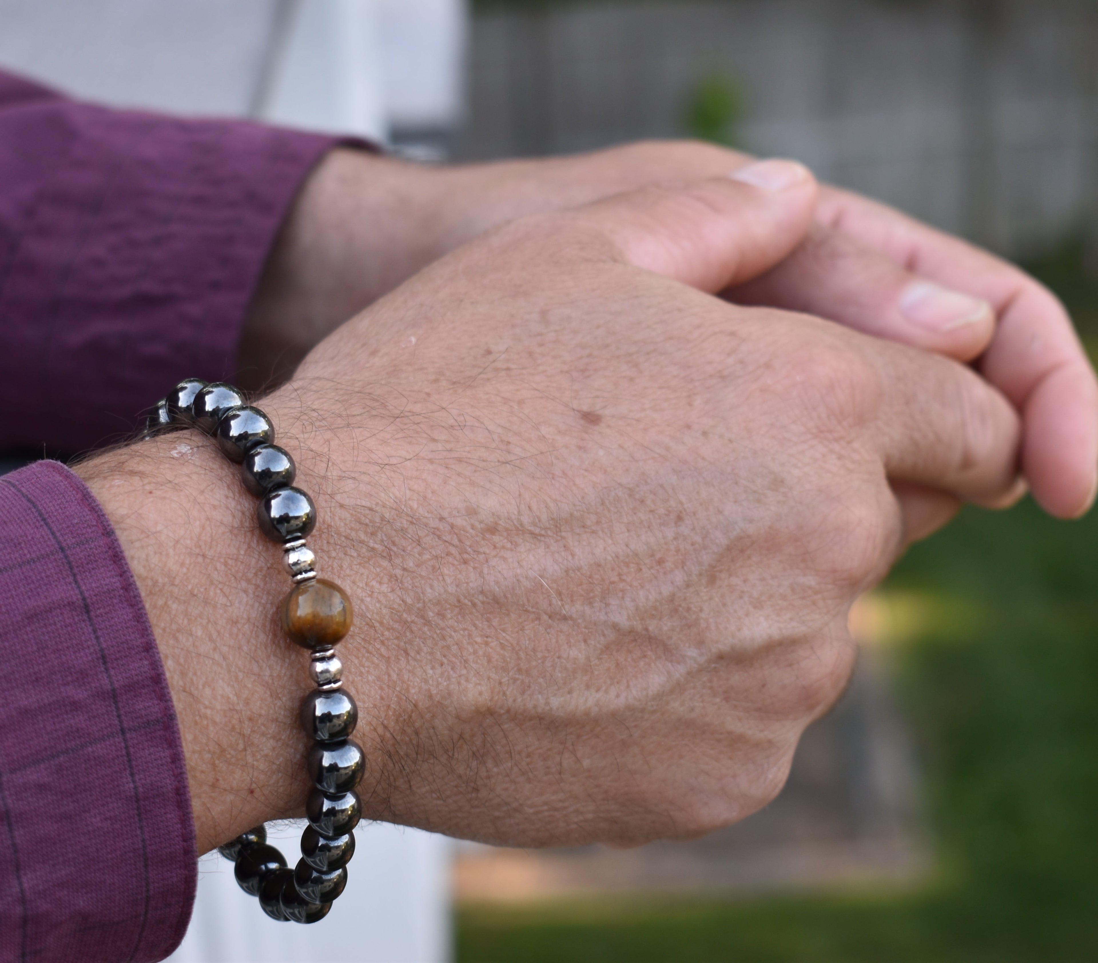 Dad Bracelet- Men's Tiger Eye Bracelet - Mindful Intentions