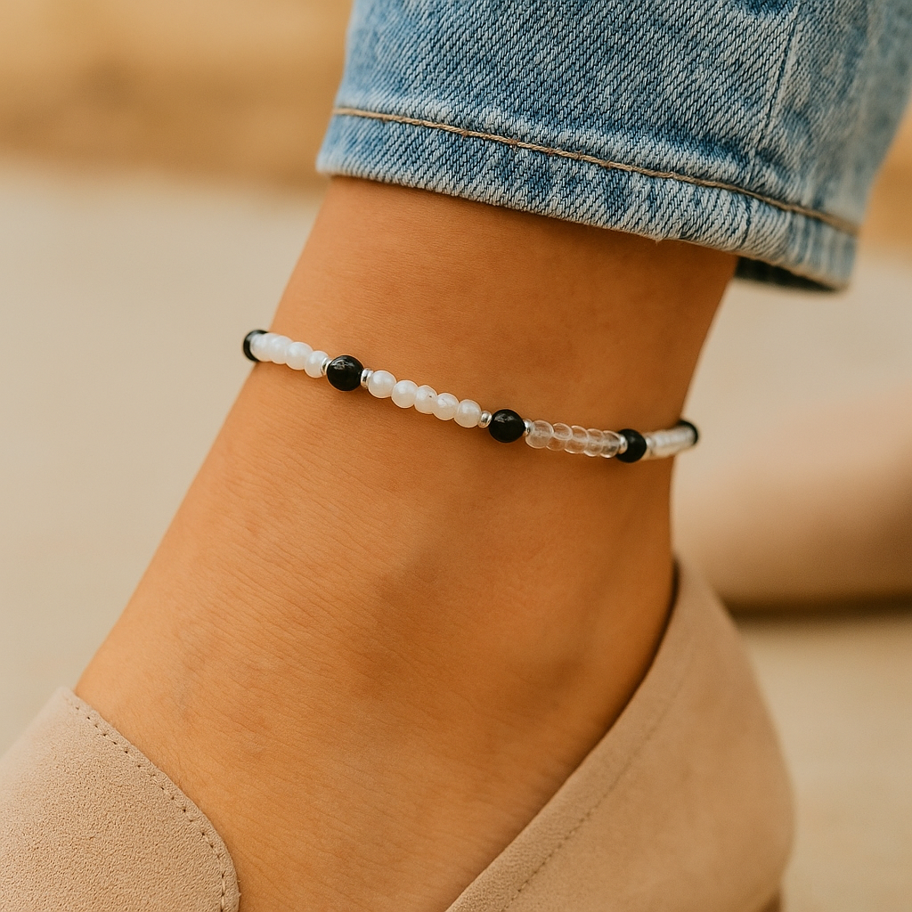 Protection Anklet - Onyx Beaded Anklet