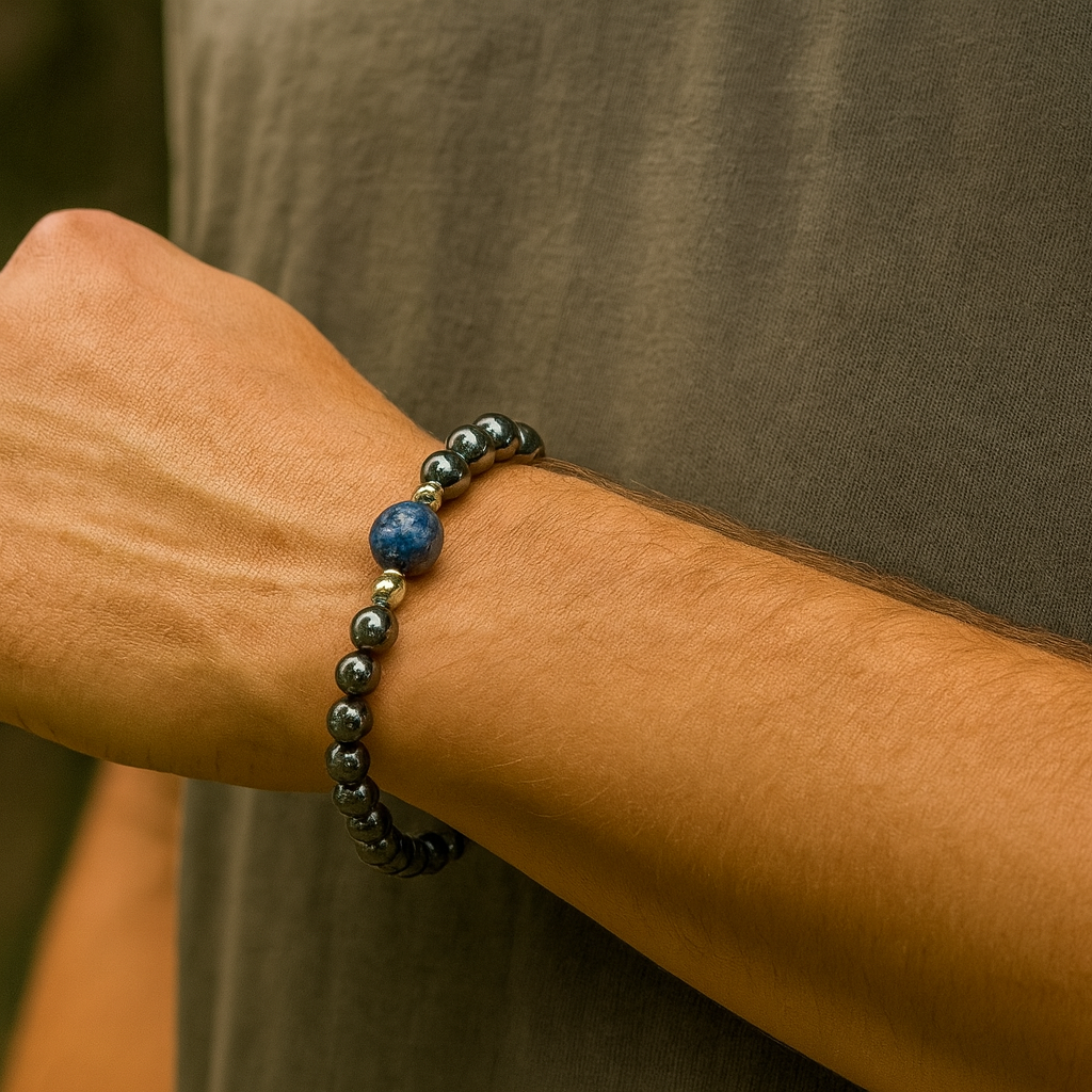 Lapis Lazuli Men's Bracelet- For Confidence in Being Your Authentic Self