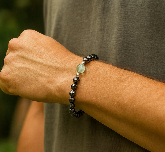 Fluorite Men's Bracelet- For Focus & Anxiety Relief