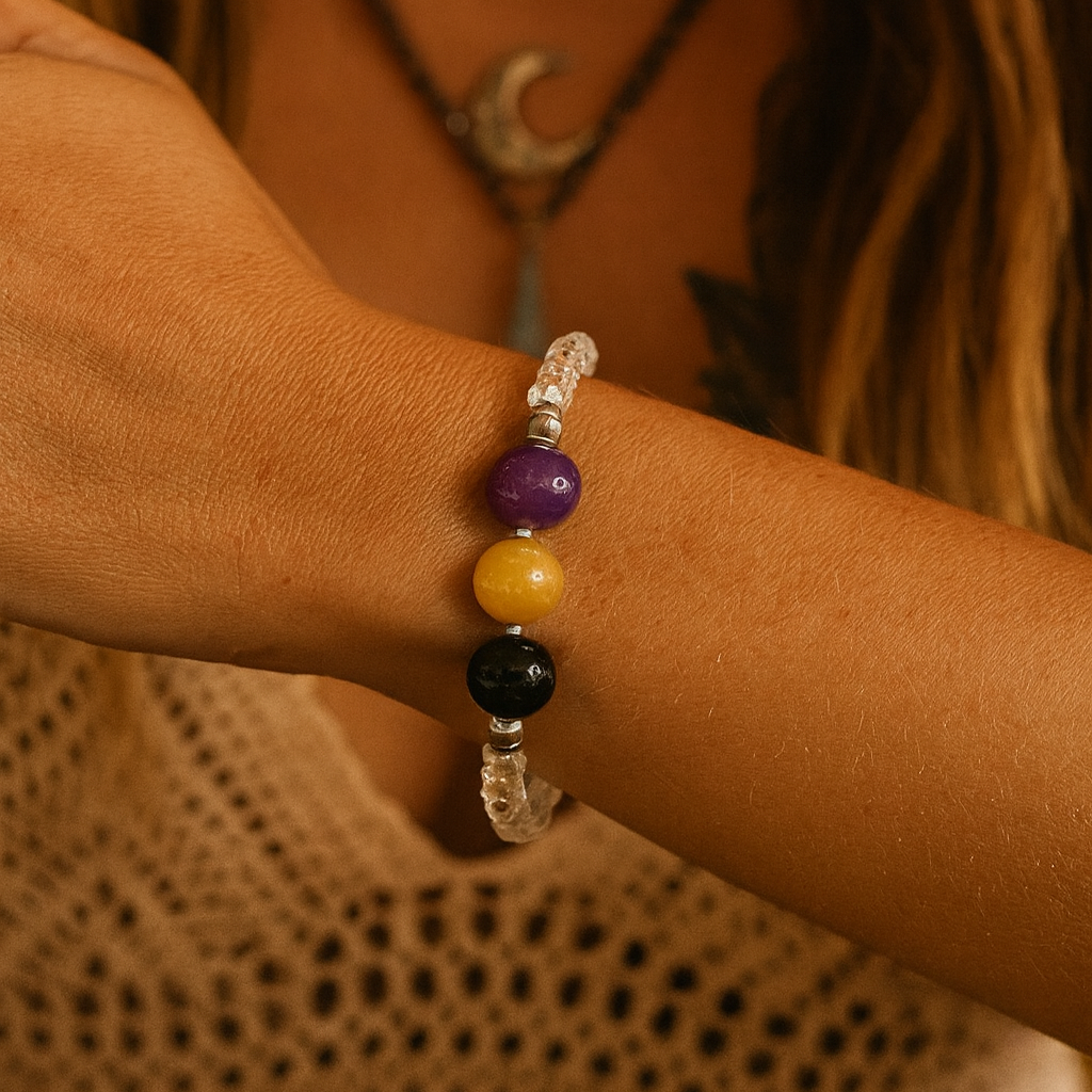 Aquarius Crystal Bundle — Zodiac Anklet, Bracelet & Aquarius Crystal Jar Set