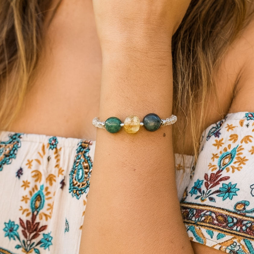 Abundance Crystal Bundle — Anklet, Bracelet & Prosperity Crystal Jar Set