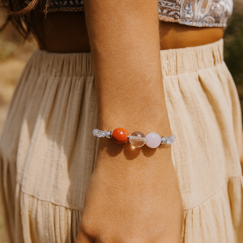Cancer Crystal Bundle — Zodiac Anklet, Bracelet & Cancer Crystal Jar Set