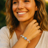 Self Love Bracelet- Moonstone, Aquamarine, Rose Quartz