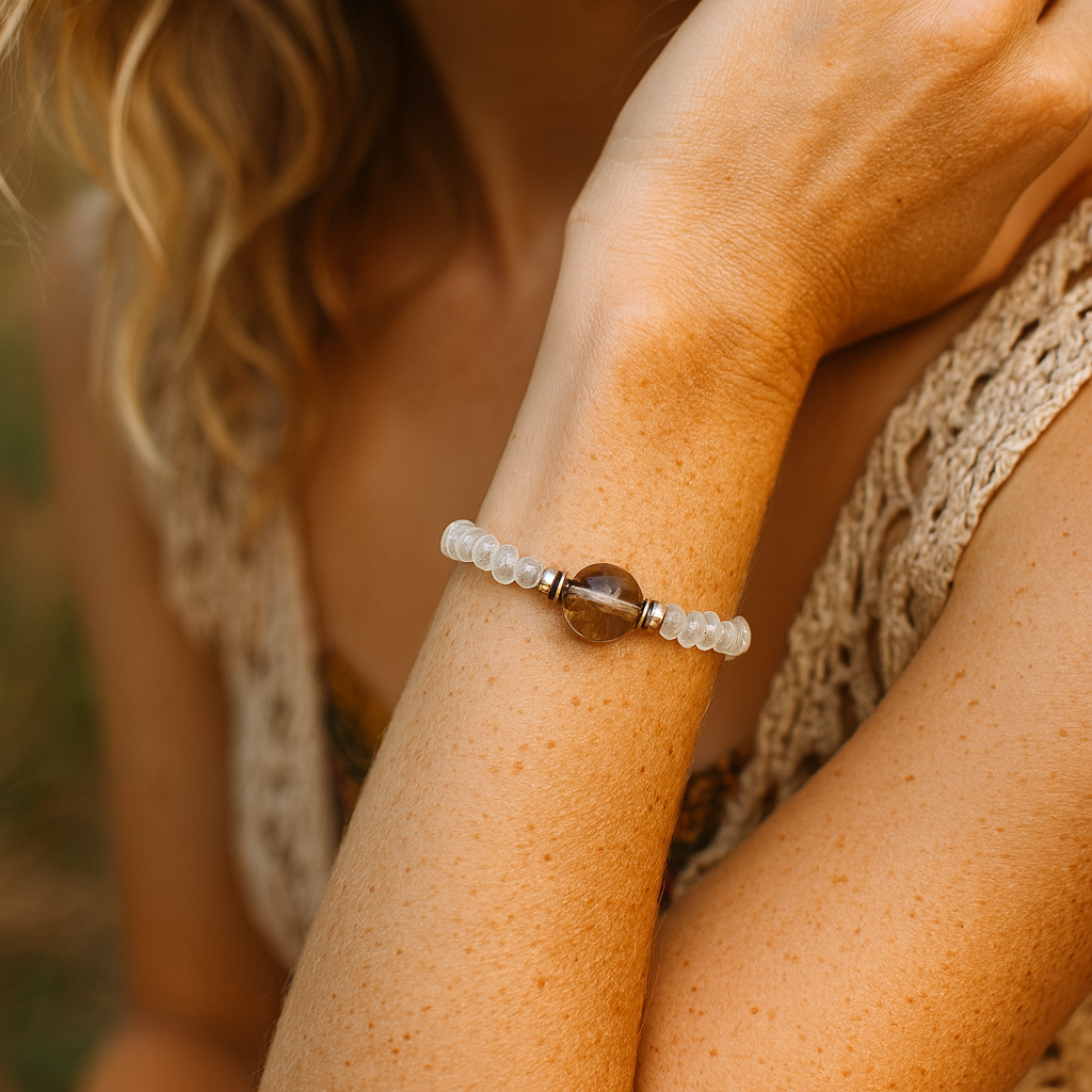 Smoky Quartz Bracelet- For Stress Relief & Security
