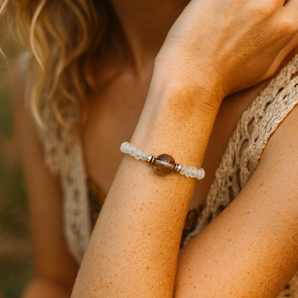 Smoky Quartz Bracelet- For Stress Relief & Security