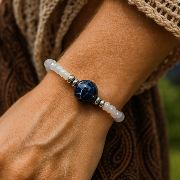 Sodalite Bracelet- For Tranquility, Peace, & Social Anxiety