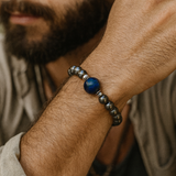 Blue Tiger Eye Men's Bracelet- For Calming Strength & Self Assurance