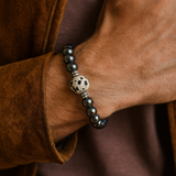Dalmatian Jasper Men's Bracelet- For Grounding, Mindfulness, and Playfulness