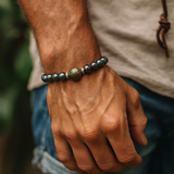 Pyrite Men's Bracelet- For Abundance, Prosperity, & Achieving Goals