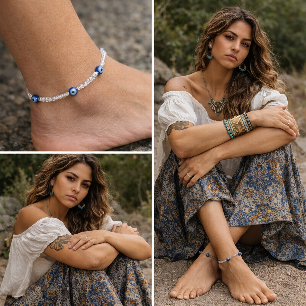 Evil Eye Anklet - Evil Eye Beaded Anklet