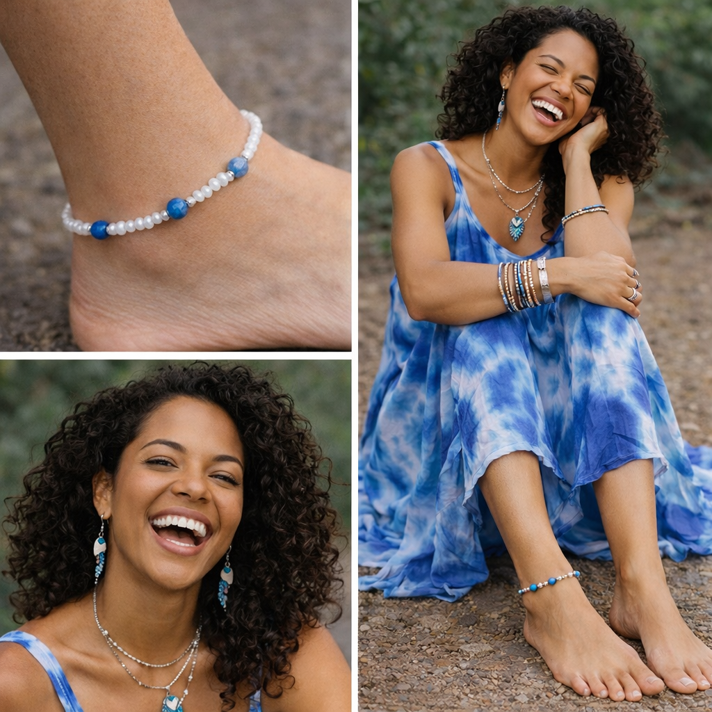 Serenity Crystal Bundle — Anklet, Bracelet & Calming Crystal Jar Set